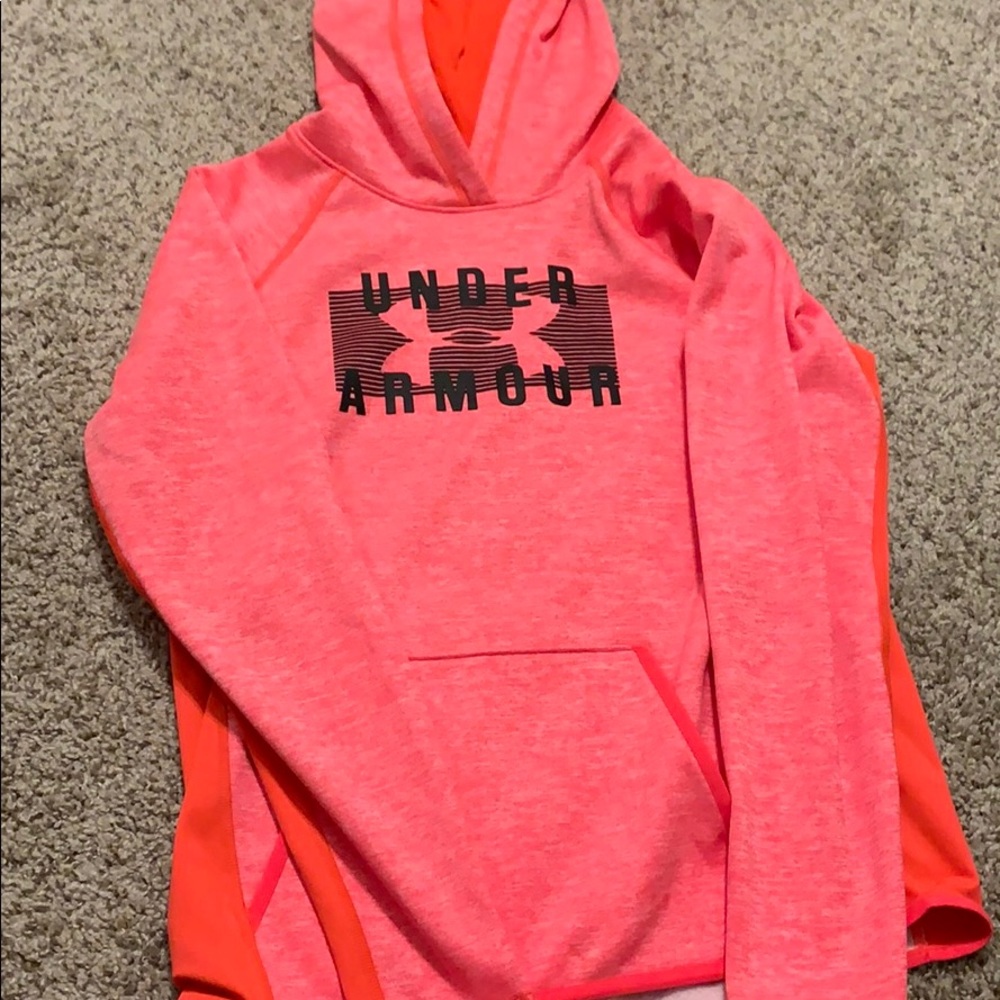 Under Armour bright orange hoodie